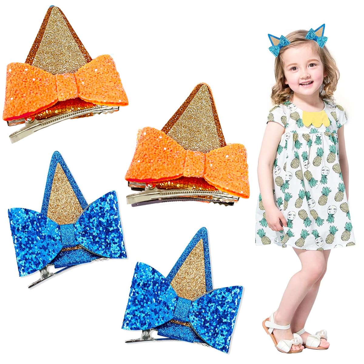 PALAY 2 Pairs Dog Ears Hair Bow Clips for Toddler Kids Glittering Sequine Bow Hair Barrettes for Kids Hair Accessories Party Dressing Up Hair Accessories Costume Party Favor PALAY 2 Pairs Dog Ears Hair Bow Clips for Toddler Kids Glittering Sequine Bow Hair Barrettes for Kids Hair Accessories Party Dressing Up Hair Accessories Costume Party Favor